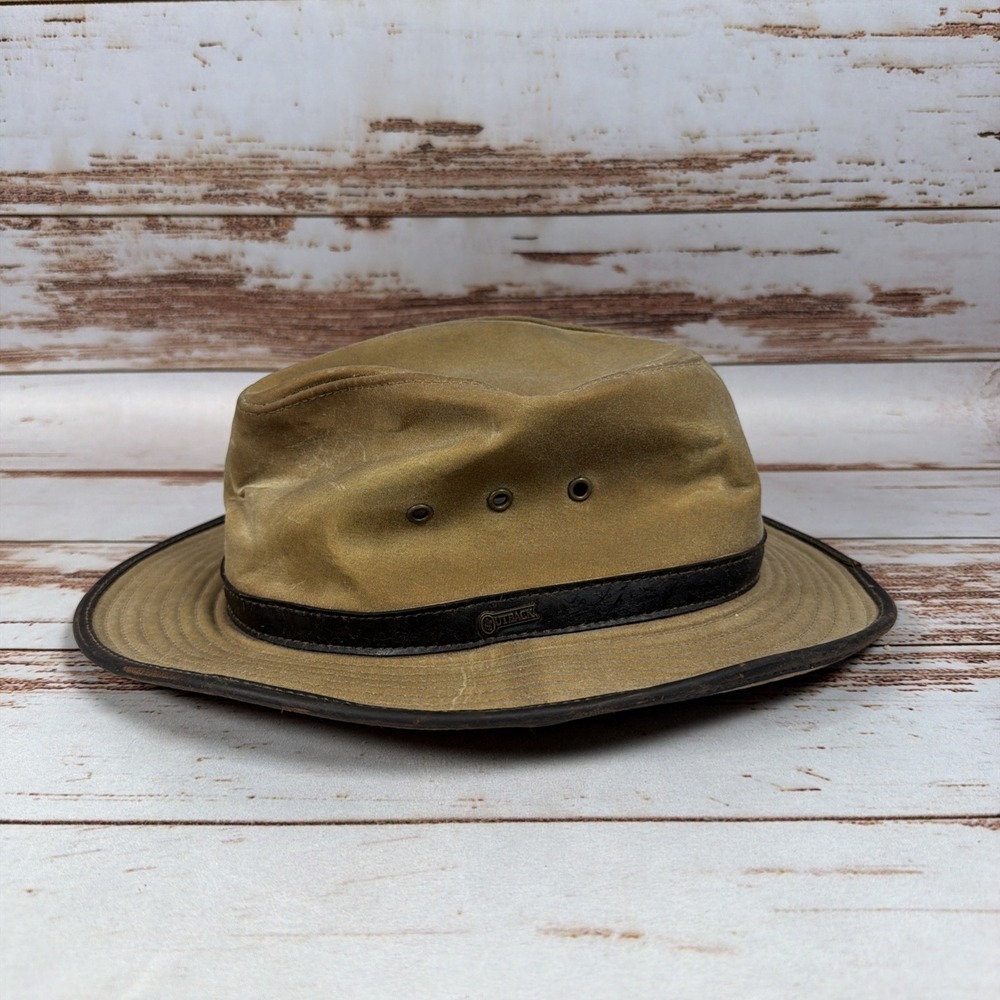 Vintage Outback Trading Co Kodiak Hat Large Brown Waxed Canvas Made in USA